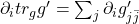 \partial_i tr_gg'=\sum_j \partial_i g'_{j\bar j}