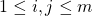 1\leq i,j \leq m